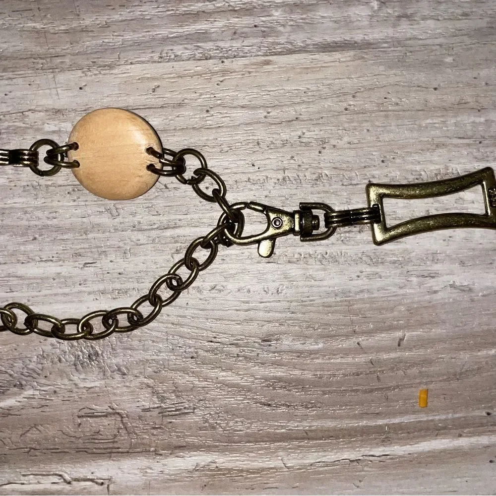VINTAGE chain-wooden disks adjustable belt